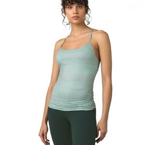 NWOT prAna Women's Striped Green Tank Top